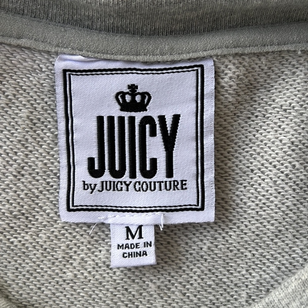 Juicy By Juicy Couture Gray Long‎ Sleeve Cropped Sweatshirt - Picture 5 of 9